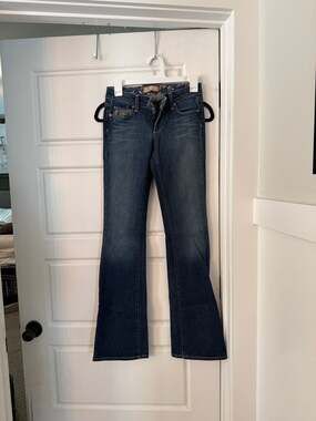 Paige Premium Denim Hidden Hills Bootcut Jeans with Floral Embroidered Pockets S